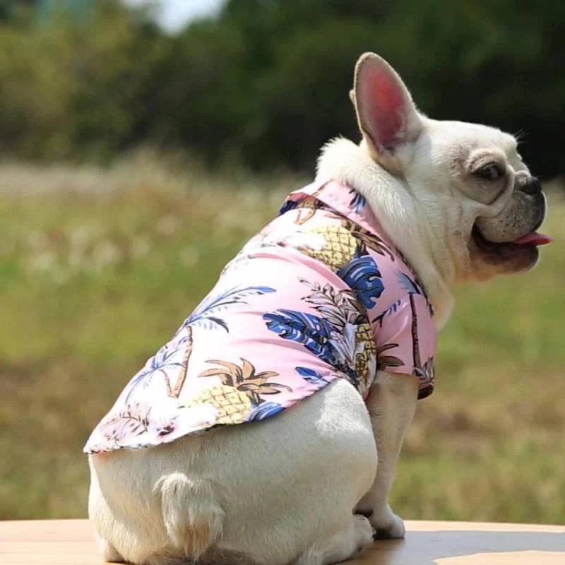 Pink Pet Hawaiian Beach Style T-Shirts Thin Breathable Summer Clothes for Small Dog Puppy Pet Cat Kitten Vest - TrendyPet's Zone