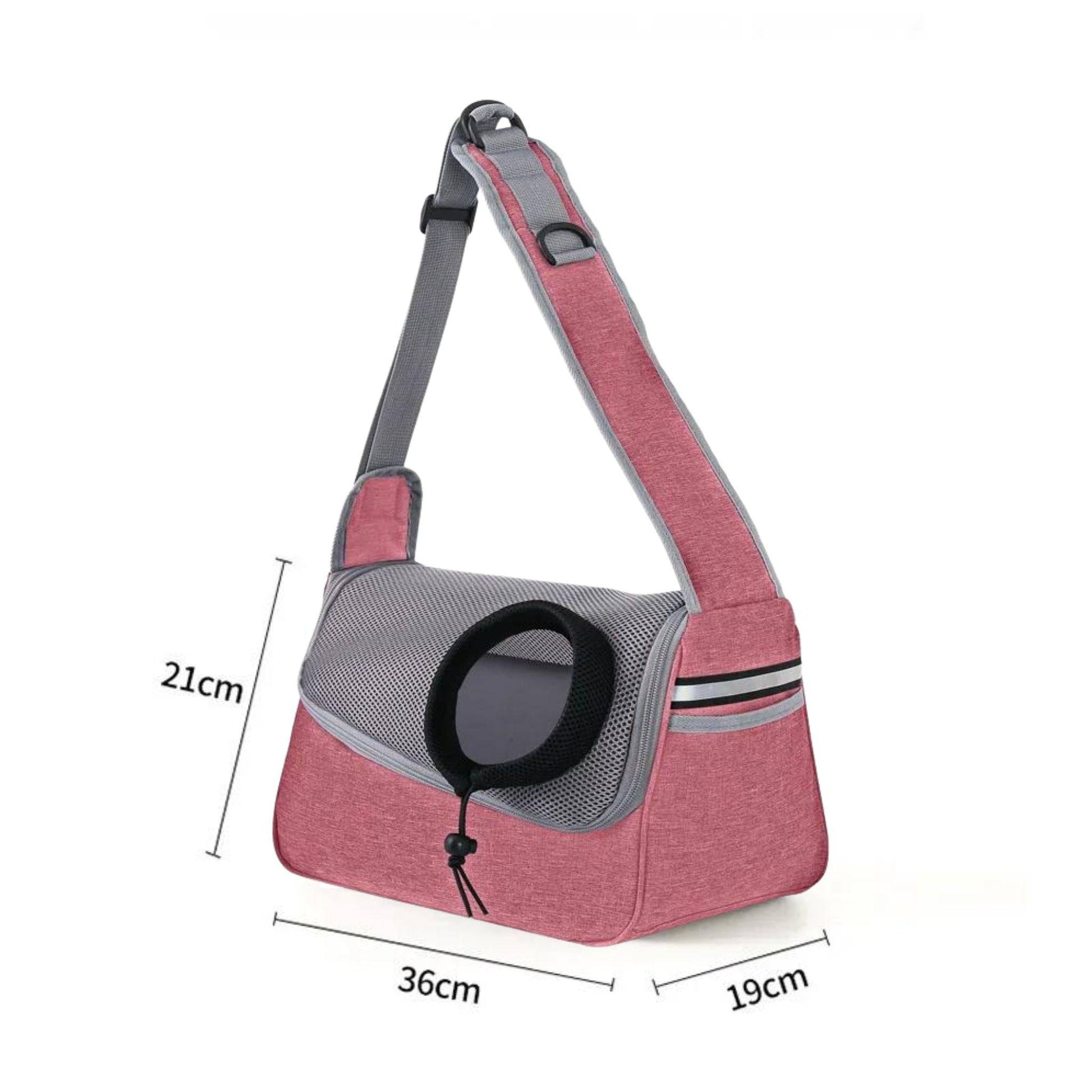 Pink Portable Bag Pet Crossbody Bag Dog Cat One Shoulder Carrier Breathable Mesh Puppy Kitten Handbag - TrendyPet's Zone