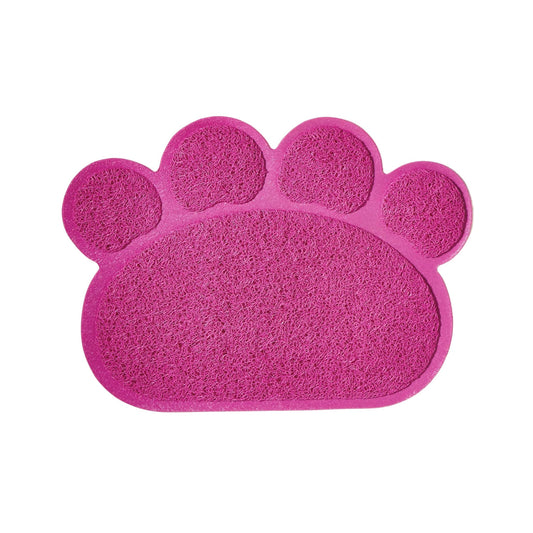 Pink waterproof pet litter mat by TrendyPet's Zone with non-slip PVC surface and high resilience fiber for trapping cat litter.