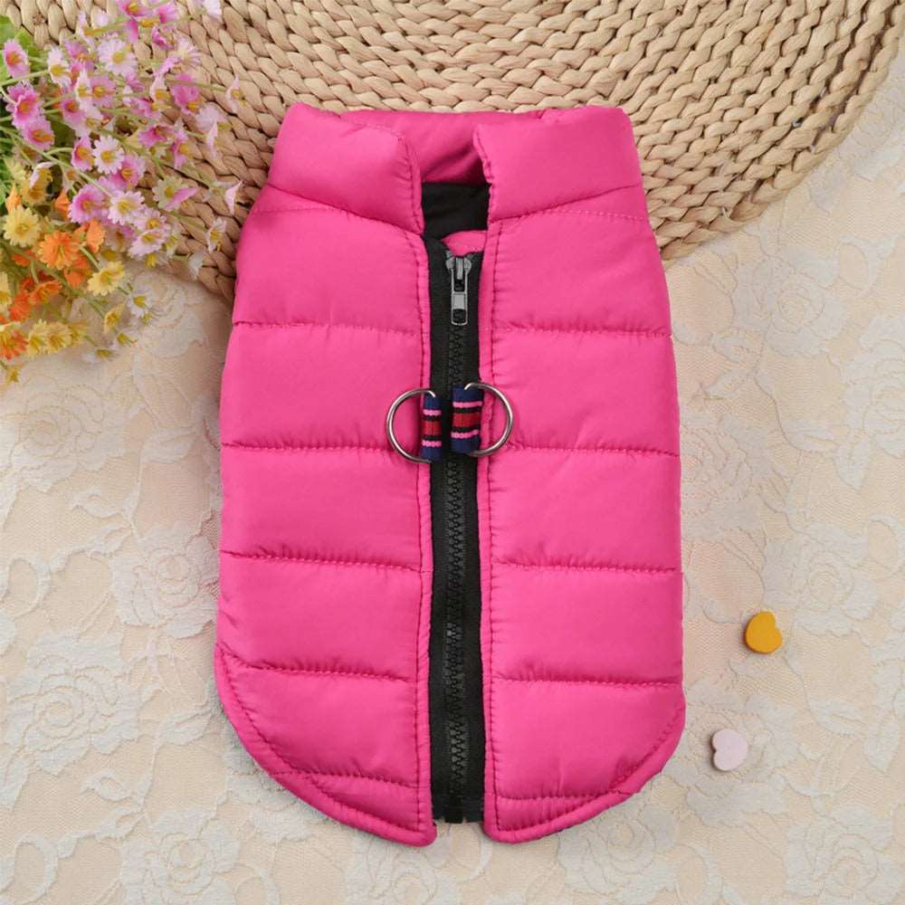 Pink Windproof Pet Dog Coat Jacket Winter Warm Padded Vest - TrendyPet's Zone