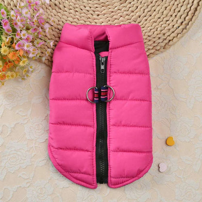 Pink Windproof Pet Dog Coat Jacket Winter Warm Padded Vest - TrendyPet's Zone
