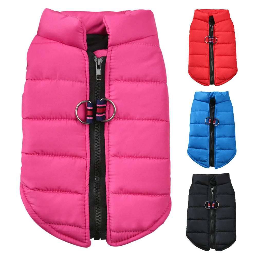 Pink Windproof Pet Dog Coat Jacket Winter Warm Padded Vest - TrendyPet's Zone
