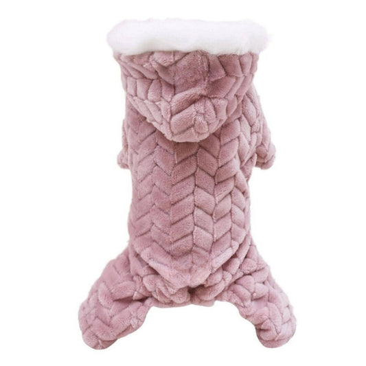 Pink Winter Pet Dog Clothes Thicker Polyester Cotton Coat Jumpsuit Four-Legged Down Puppy Jackets - TrendyPet's Zone