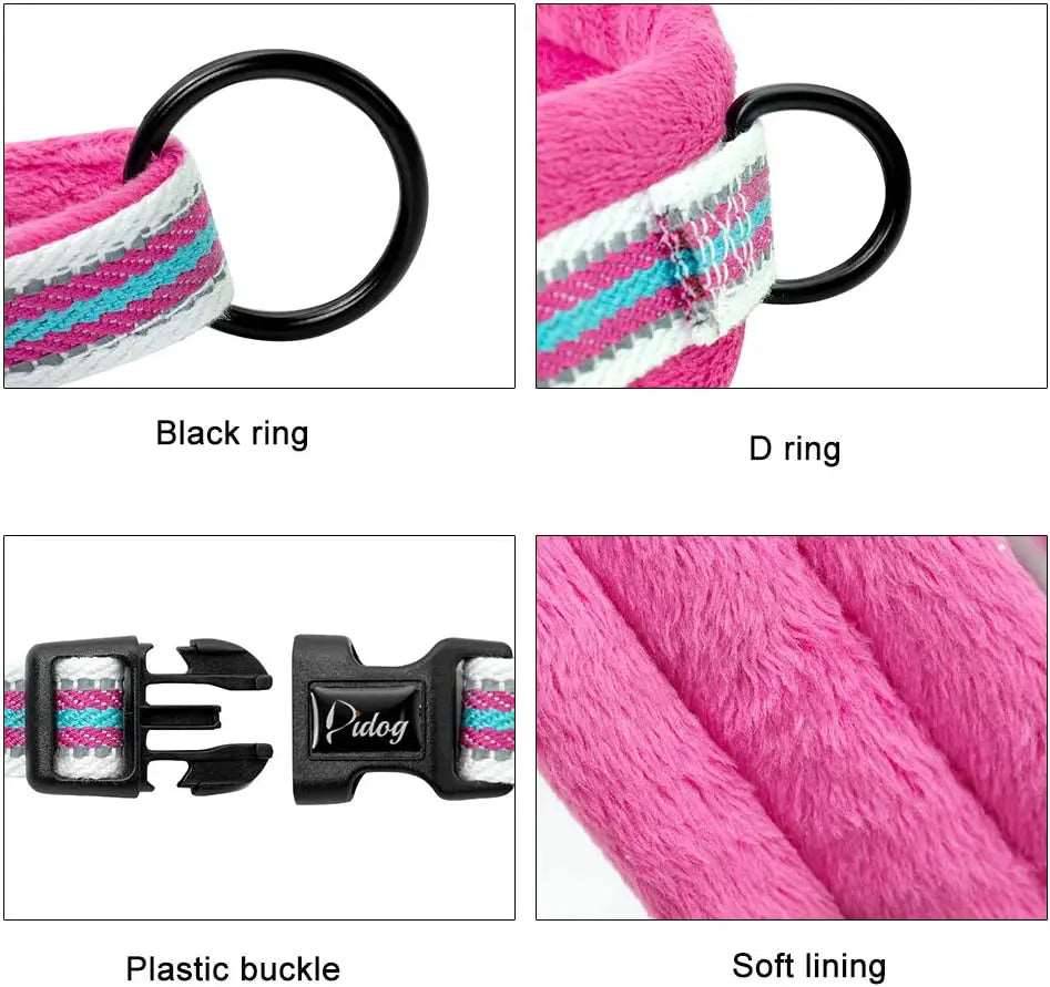 Pink With Lines Warm Harness Vest Winter Soft Padded Pet Training Adjustable For Small Large Dog Puppy - TrendyPet's Zone