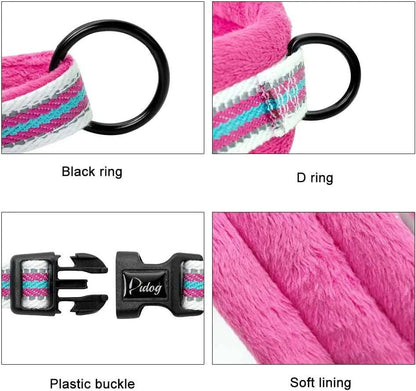 Pink With Lines Warm Harness Vest Winter Soft Padded Pet Training Adjustable For Small Large Dog Puppy - TrendyPet's Zone
