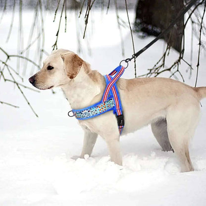 Pink With Lines Warm Harness Vest Winter Soft Padded Pet Training Adjustable For Small Large Dog Puppy - TrendyPet's Zone