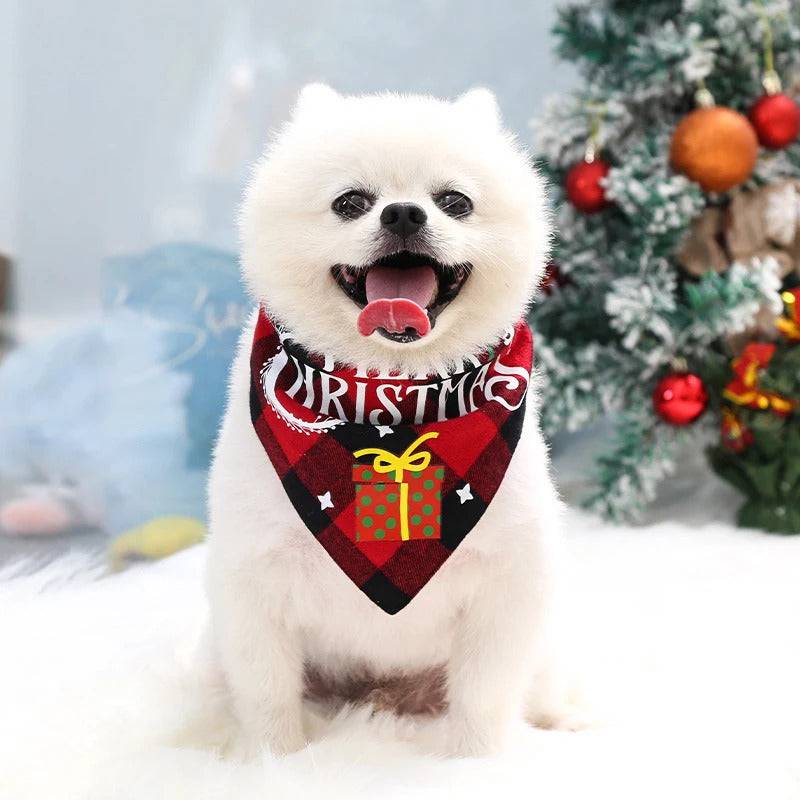 Plaid Festive Pet Reversible Bandanas Christmas Scarves & Bibs - TrendyPet's Zone