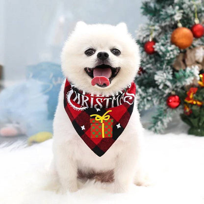 Plaid Festive Pet Reversible Bandanas Christmas Scarves & Bibs - TrendyPet's Zone