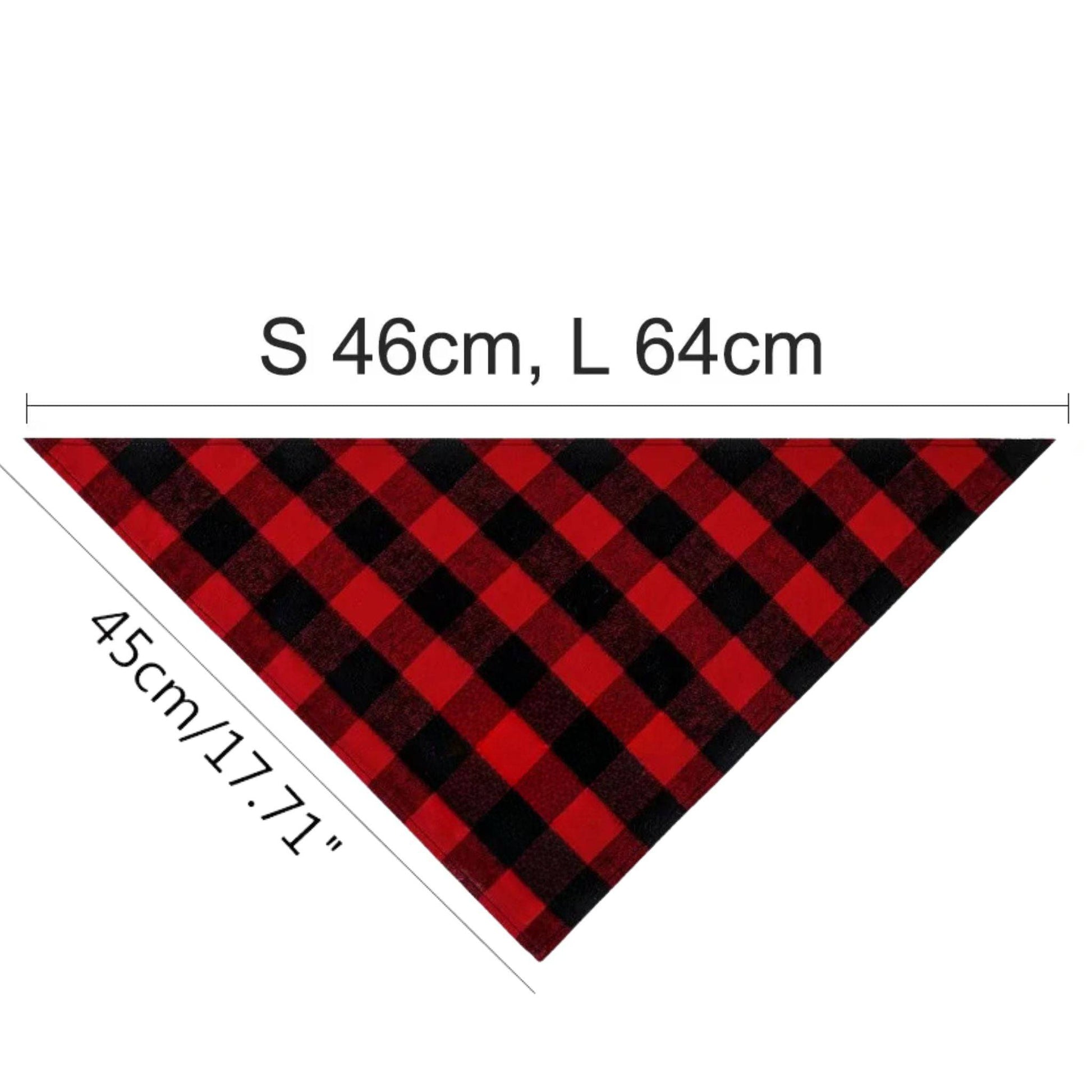 Plaid Festive Pet Reversible Bandanas Christmas Scarves & Bibs - TrendyPet's Zone
