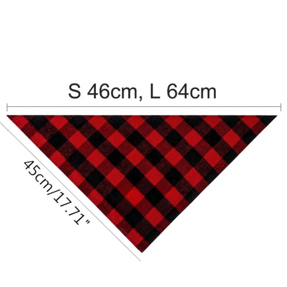 Plaid Festive Pet Reversible Bandanas Christmas Scarves & Bibs - TrendyPet's Zone