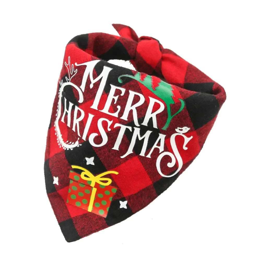 Plaid Festive Pet Reversible Bandanas Christmas Scarves & Bibs - TrendyPet's Zone