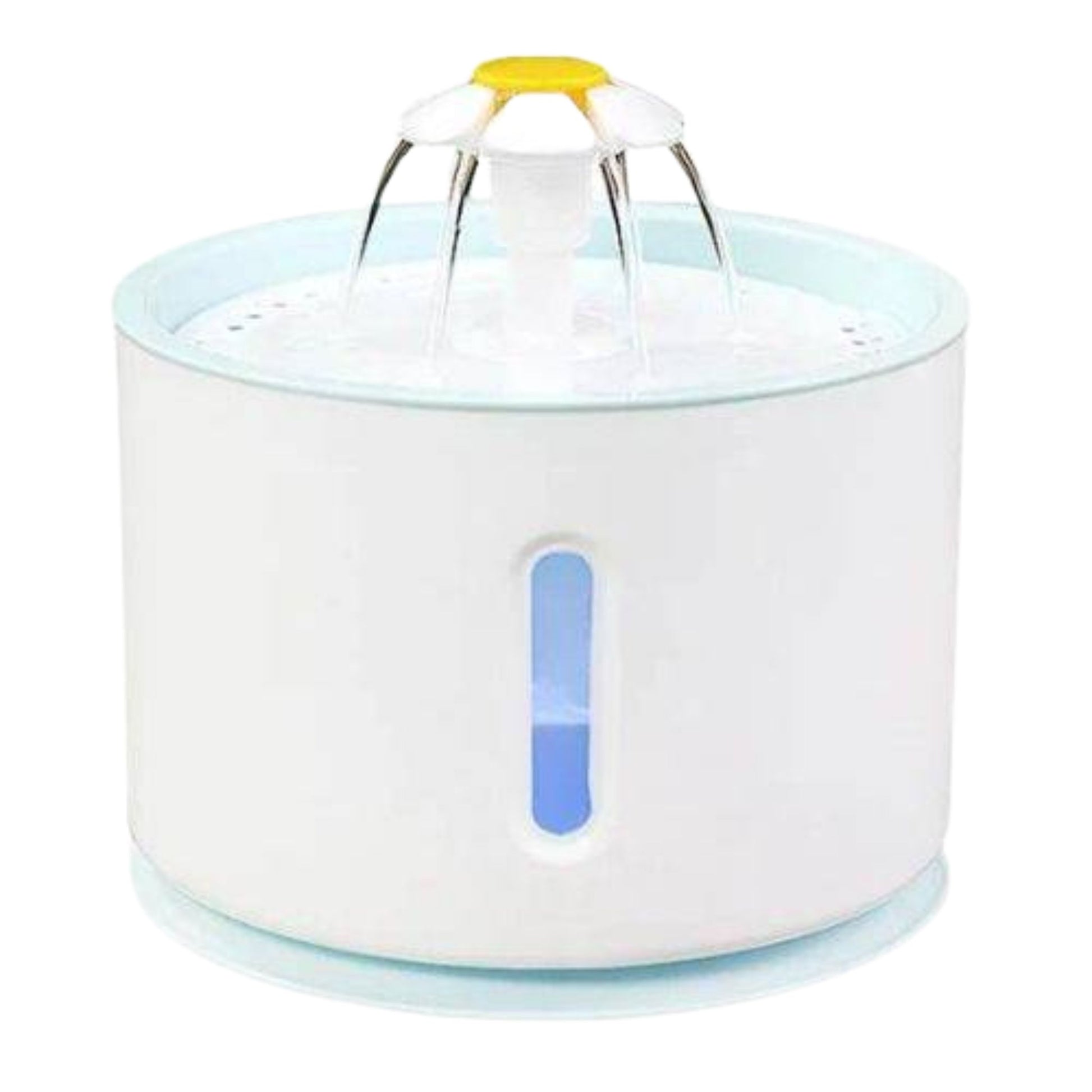 Plastic cat and dog water fountain with active carbon filter, electric dispenser, USB powered, suitable for pets' drinking needs.