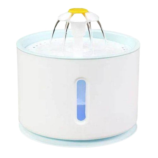 Plastic cat and dog water fountain with active carbon filter, electric dispenser, USB powered, suitable for pets' drinking needs.