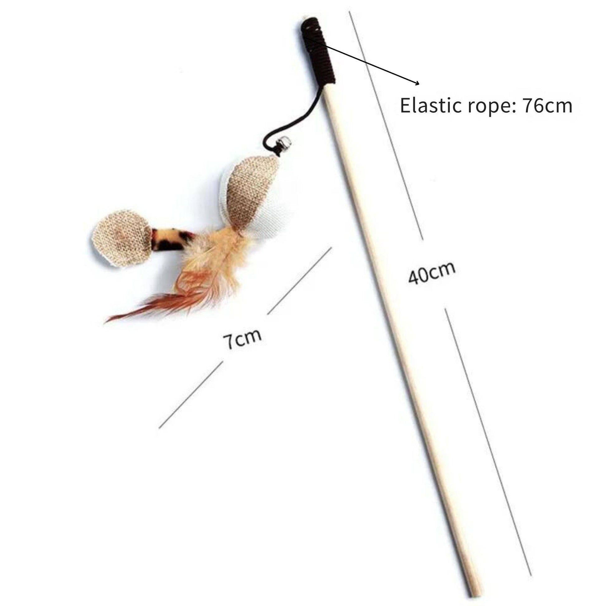 Pumpkin Cat Teaser Feather Toys Kitten Funny Rod Wand Toys Wood Pet Toys Interactive Stick - TrendyPet's Zone