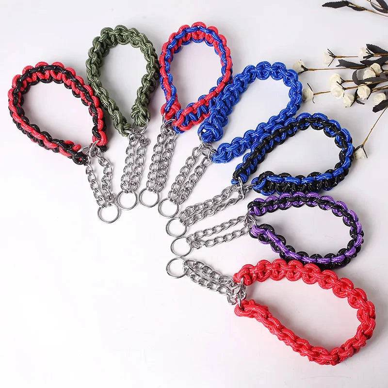 Purple Blue Woven Dog Collars P Chain Nylon Adjustable Collar For Small Medium And Large Dogs - TrendyPet's Zone