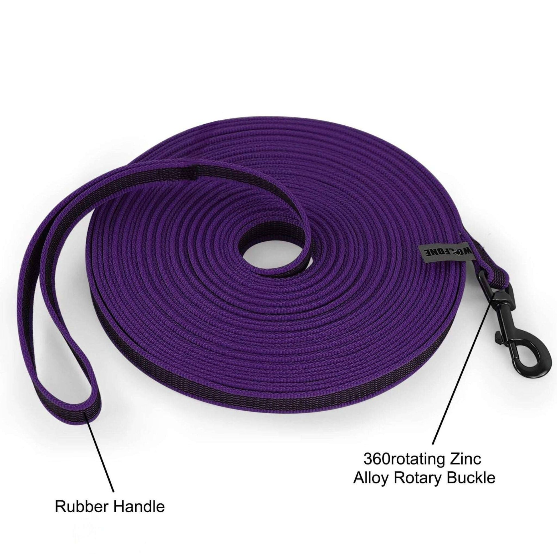 Purple Dog Leash Latex Silk Easy and Convenient Training Big Dual Color - TrendyPet's Zone