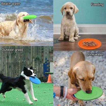 Purple Fashion Pet Dog Silicone Game Frisbeed Dog Toy Flying Discs Training Interactive Toys Pet Supplies Flying Disc 15/18/22cm - TrendyPet's Zone