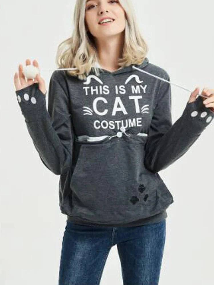Purple High Quality Sweatshirt Cat Dog Lovers Hoodies Kangaroo Pet Paw Ears Cuddle Pouch Pullovers - TrendyPet's Zone
