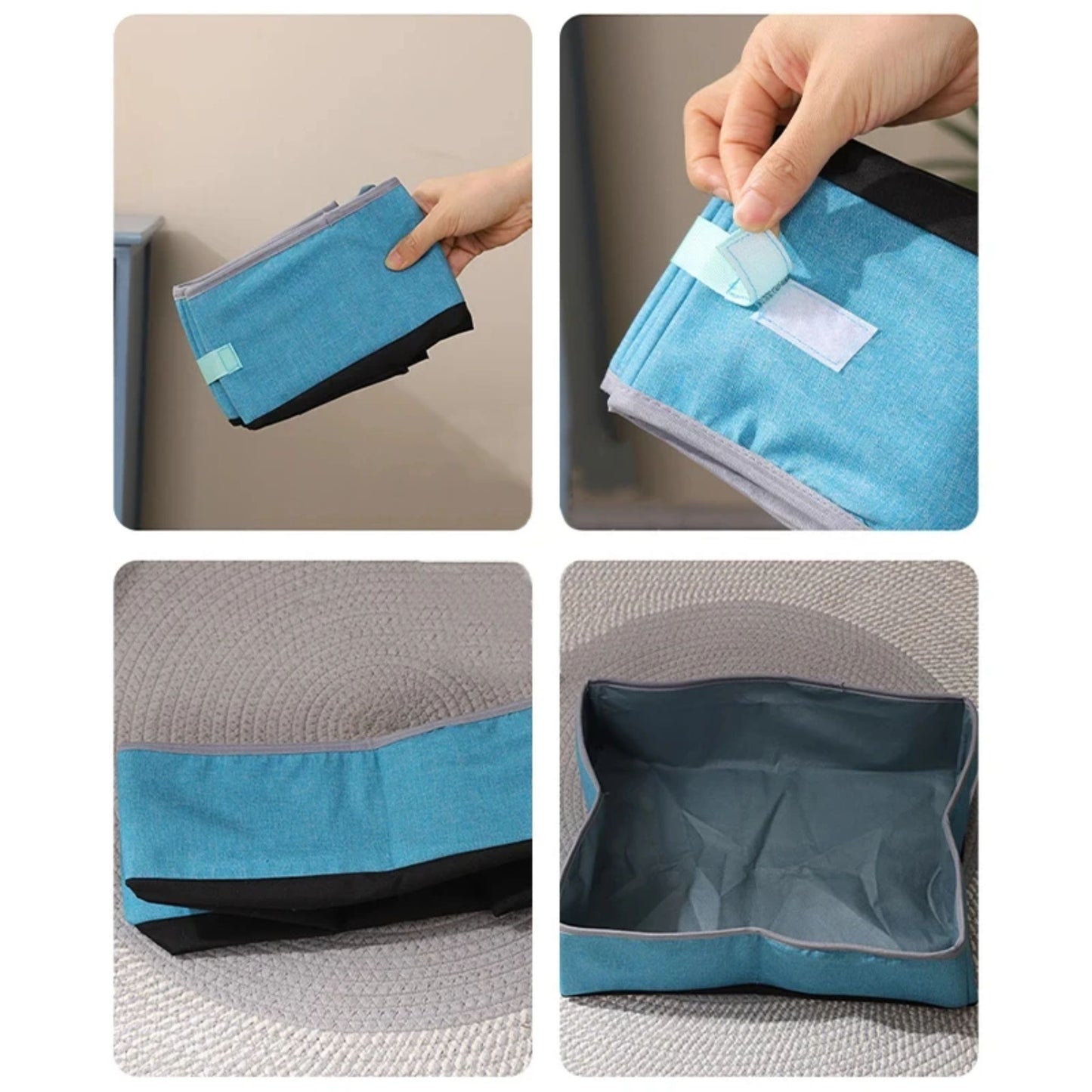 Purple Semi-Enclosed Foldable Cat Litter Box – Portable Waterproof Oxford Cloth Large Kitten Litter Tray TrendyPet's Zone