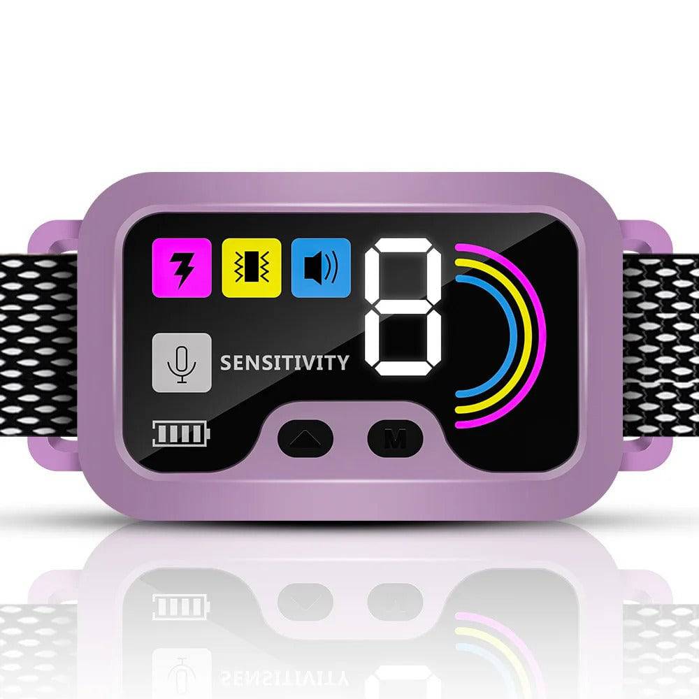 Purple Smart Anti Barking Collar for Small Medium Large Breed Dogs Rechargeable Puppy Bark Collar with 4 Training Modes & 8 Adjustable Sensitivity - TrendyPet's Zone