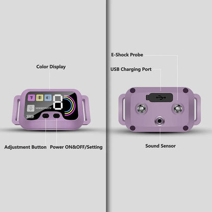 Purple Smart Anti Barking Collar for Small Medium Large Breed Dogs Rechargeable Puppy Bark Collar with 4 Training Modes & 8 Adjustable Sensitivity - TrendyPet's Zone