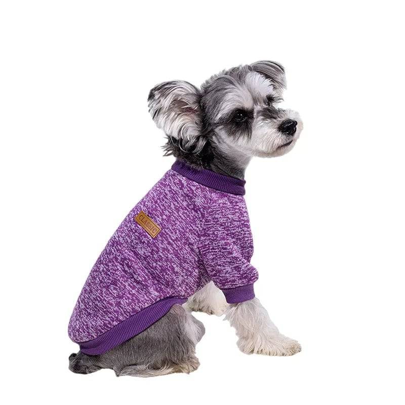 Purple Warm Winter Dog Clothes Classic Pet Sweatshirt Vest - TrendyPet's Zone