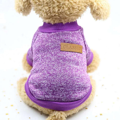 Purple Warm Winter Dog Clothes Classic Pet Sweatshirt Vest - TrendyPet's Zone