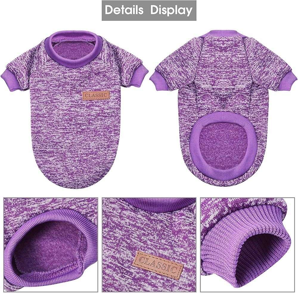 Purple Warm Winter Dog Clothes Classic Pet Sweatshirt Vest - TrendyPet's Zone