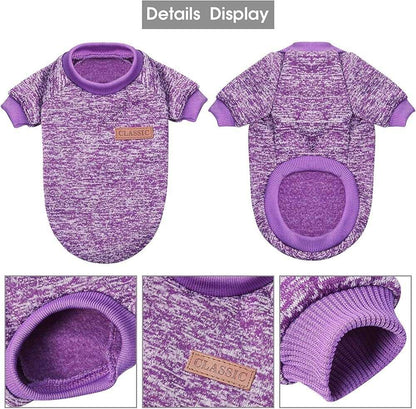 Purple Warm Winter Dog Clothes Classic Pet Sweatshirt Vest - TrendyPet's Zone