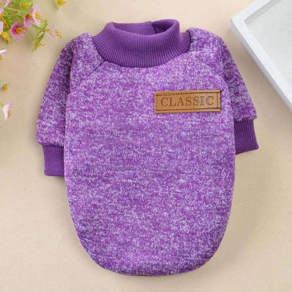 Purple Warm Winter Dog Clothes Classic Pet Sweatshirt Vest - TrendyPet's Zone