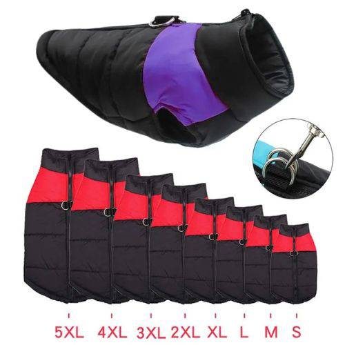 Purple Winter Warm Dog Clothes Waterproof Vest Zipper Jacket Coat - TrendyPet's Zone