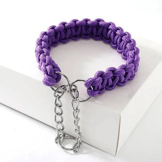 Purple Woven Dog Collars P Chain Nylon Adjustable Collar For Small Medium And Large Dogs - TrendyPet's Zone