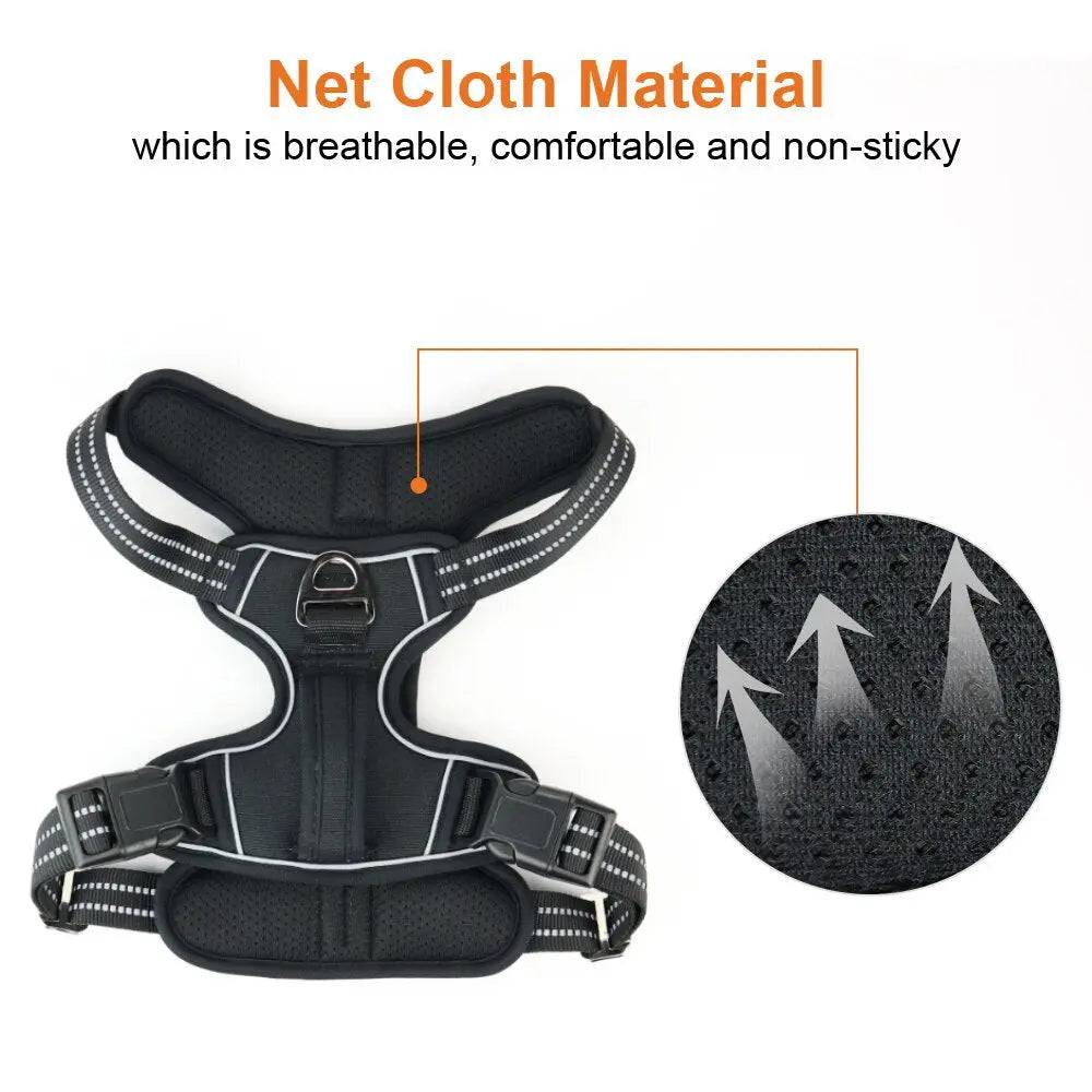 Red 1000D Oxford Cloth Reflective Pet Dog Harness Service Vest with Vertical Handle Adjustable Collars - TrendyPet's Zone