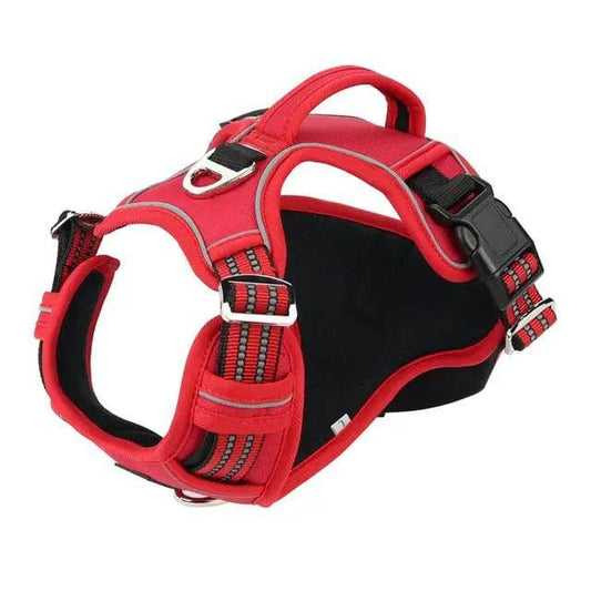 Red 1000D Oxford Cloth Reflective Pet Dog Harness Service Vest with Vertical Handle Adjustable Collars - TrendyPet's Zone