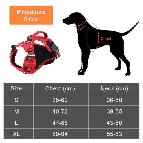 Red 1000D Oxford Cloth Reflective Pet Dog Harness Service Vest with Vertical Handle Adjustable Collars - TrendyPet's Zone