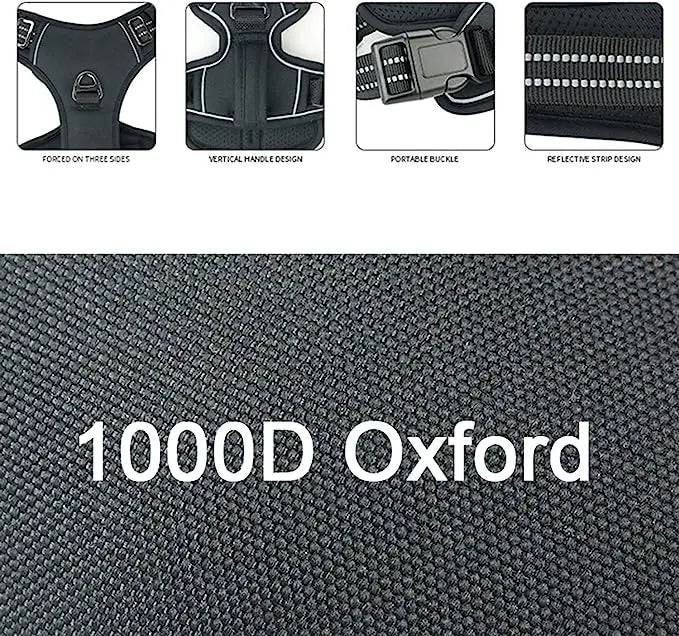 Red 1000D Oxford Cloth Reflective Pet Dog Harness Service Vest with Vertical Handle Adjustable Collars - TrendyPet's Zone
