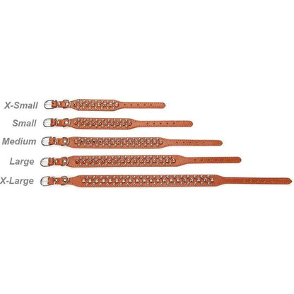 Red Adjustable Leather Dog Collar Neck Strap PU Leather Punk Rivet Spiked Pet Puppy Collars - TrendyPet's Zone