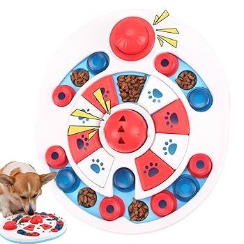 Red anti-choking puzzle dog food dispenser from TrendyPet's Zone, an engaging training toy for feeding and enrichment.