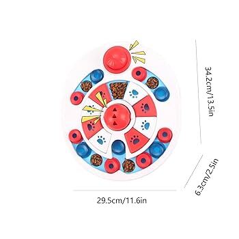 Red anti-choking puzzle dog food dispenser by TrendyPet's Zone, an engaging training toy for interactive pet feeding.