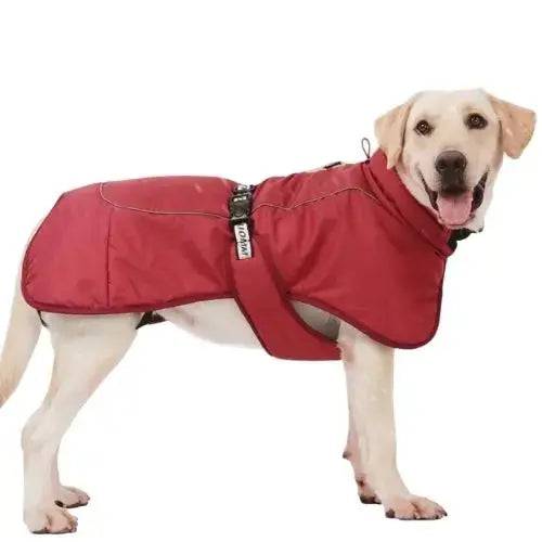 Red Big Dog Jacket Waterproof Winter Warm Clothes for Medium Large Dogs Coat Costume Outfits - TrendyPet's Zone