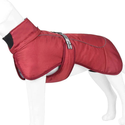 Red Big Dog Jacket Waterproof Winter Warm Clothes for Medium Large Dogs Coat Costume Outfits - TrendyPet's Zone