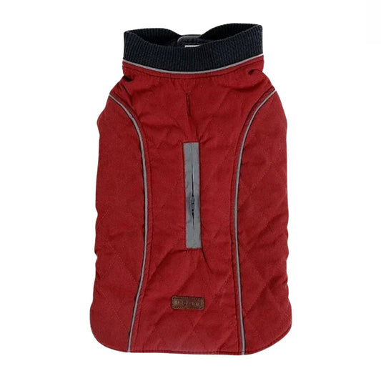 Red Cozy Quilted Dog Coat Warm Jacket Retro Thick Vest - TrendyPet's Zone