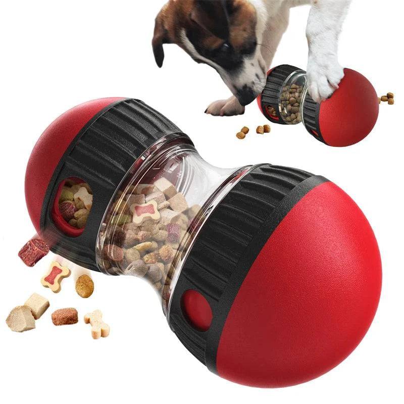 Red Dog Puppy Toys Increase Intelligence Elliptical Track Rolling Ball Leaky Food Develop Good Habits Sturdy Durable Interactive Pets Toys - TrendyPet's Zone