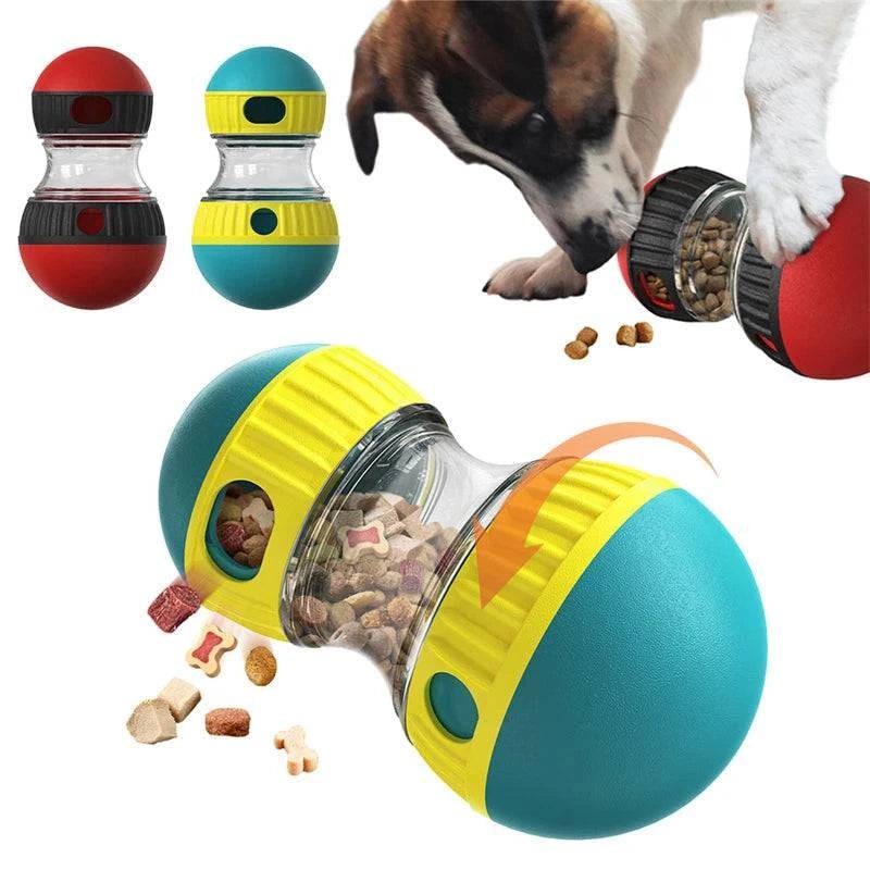 Red Dog Puppy Toys Increase Intelligence Elliptical Track Rolling Ball Leaky Food Develop Good Habits Sturdy Durable Interactive Pets Toys - TrendyPet's Zone