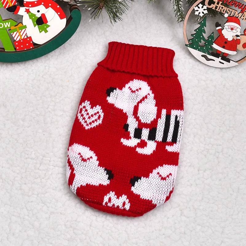 Red Dog Warm Knitted Pet Dogs Cats Sweater Winter Clothes - TrendyPet's Zone