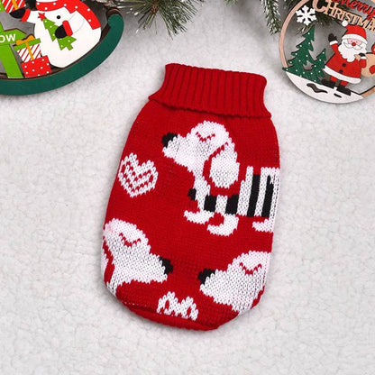 Red Dog Warm Knitted Pet Dogs Cats Sweater Winter Clothes - TrendyPet's Zone