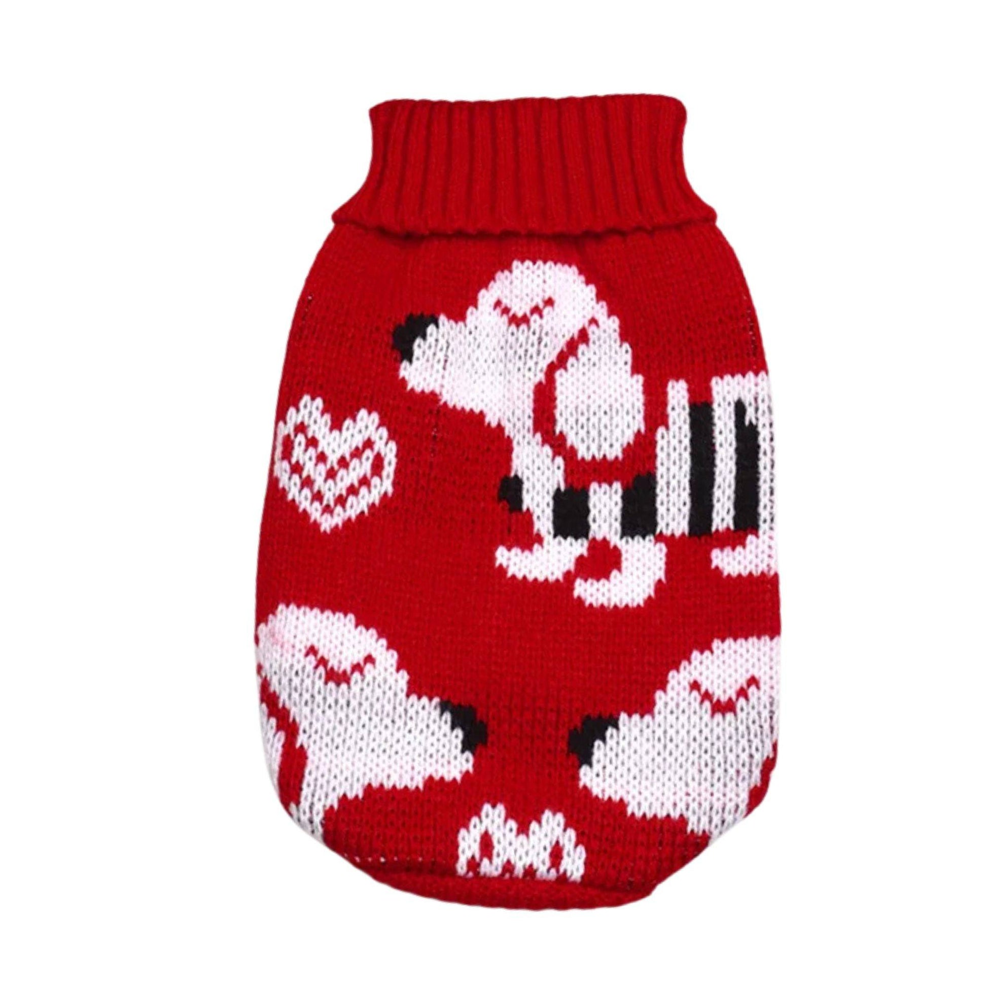 Red Dog Warm Knitted Pet Dogs Cats Sweater Winter Clothes - TrendyPet's Zone