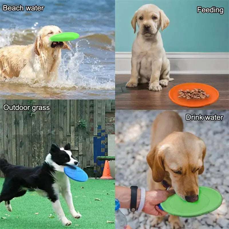 Red Fashion Pet Dog Silicone Game Frisbeed Dog Toy Flying Discs Training Interactive Toys Pet Supplies Flying Disc 15/18/22cm - TrendyPet's Zone
