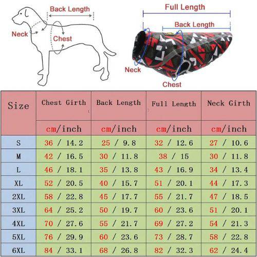 Red-Green Large Breed Coat Waterproof Reflective Warm Winter Jacket for Big Dogs - TrendyPet's Zone
