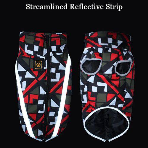 Red-Green Large Breed Coat Waterproof Reflective Warm Winter Jacket for Big Dogs - TrendyPet's Zone